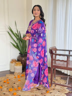 Teeya Creation Purple Color Viscose Chanderi Embroidery Work Fully Stitched Kurti Set - Distacart