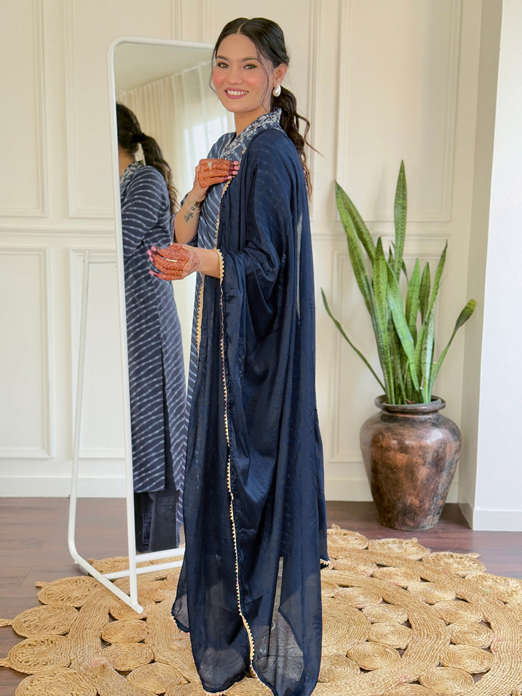 Teeya Creation Grey Color MUSLIN Embroidery Work Fully Stitched Kurti Set - Distacart