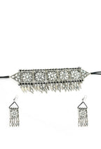 Mominos Fashion Johar Kamal Women Silver-Plated Brass Finish Mirror Work Choker - Distacart