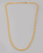 VOJ Women Gold-Polished Self Designed Oval Shaped Chain