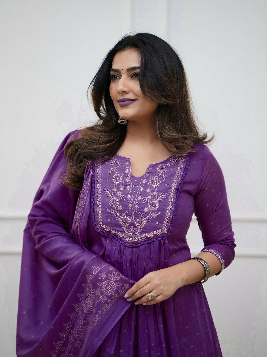 The52 Women's Beautiful Cotton Fabric Embroidery Work Straight Kurta Pant and Dupatta Set - Distacart