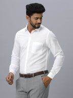 Ramraj Cotton Mens Full Sleeve Formal 100 % Cotton White Shirt