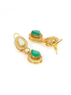 Natural Stones Antique Finish Earrings and Necklace set - Ruby Raang
