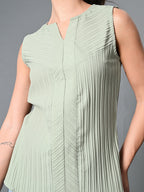 Myshka Women's Keyhole Neck Sleeveless Top in Olive Color - Distacart