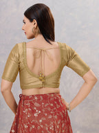 Joban Fashion Women Silk Gold Stitched Blouse