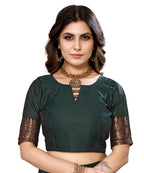 Vamika Green Banarasi Jacquard Weaving Saree