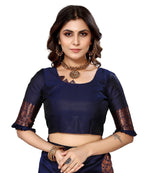 Vamika Navy Banarasi Jacquard Weaving Saree - Distacart