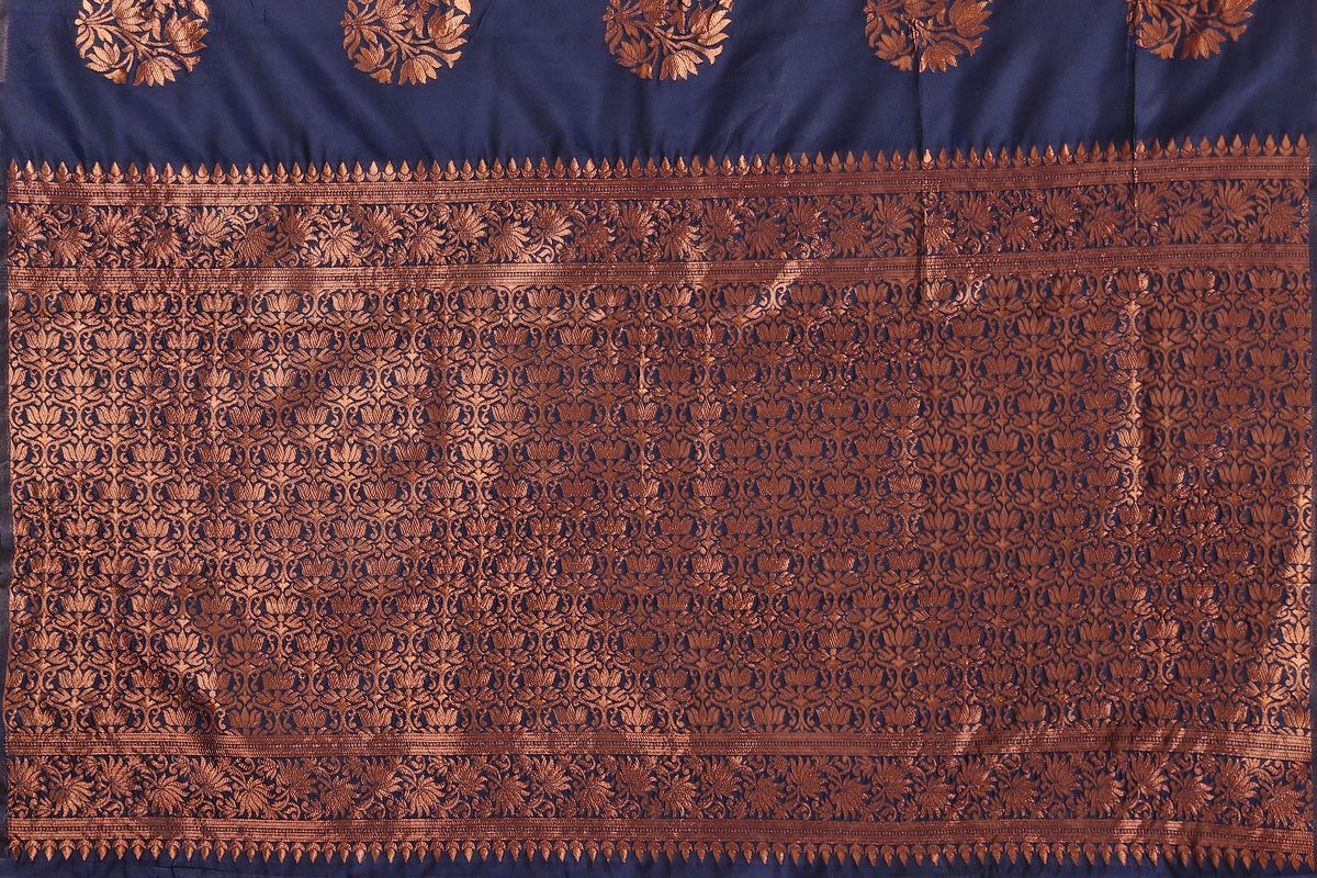 Vamika Navy Banarasi Jacquard Weaving Saree - Distacart