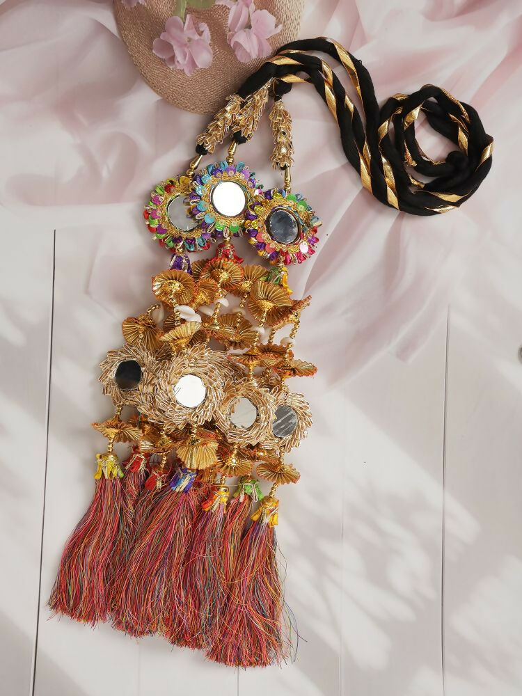 Ruby Raang Colorful Gold Work Parandi