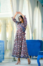 Yufta Women's Handblock printed kurta Dress