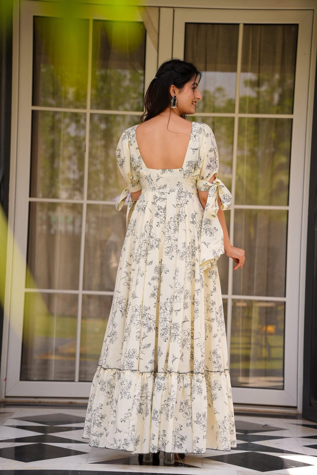 The52 Women's Gorgeous Flared Partywear Designer Poly Rayon Gown - Distacart