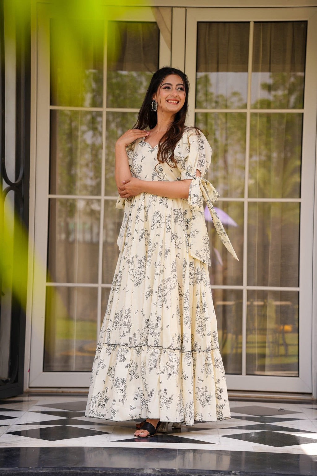 The52 Women's Gorgeous Flared Partywear Designer Poly Rayon Gown - Distacart