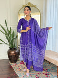 Teeya Creation Purple Colour French Crepe Digital Print With Embroidery Work Fully Stitched Kurti Set - Distacart