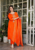 The52 Beautiful Embroidered Viscose Chanderi Fabric Straight Kurta, Pant and Dupatta Set - Distacart