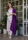 Teeya Creation White Color Viscose Rayon Embroidery Work Fully Stitched Kurti Set - Distacart