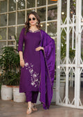 Teeya Creation Wine Color Viscose Rayon Embroidery Work Fully Stitched Kurti Set - Distacart