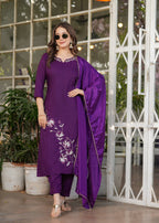 Teeya Creation Wine Color Viscose Rayon Embroidery Work Fully Stitched Kurti Set - Distacart