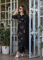 The52 French Crepe Fabric work Straight cut Kurta, Pant and Dupatta Set - Distacart