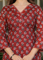 The52 Women's Printed Pure Cotton Fabric Straight Kurta, Pant and Dupatta Set - Distacart