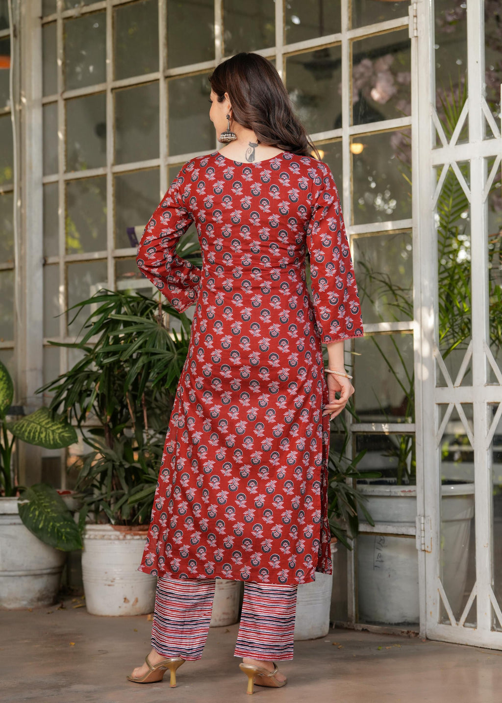 The52 Women's Printed Pure Cotton Fabric Straight Kurta, Pant and Dupatta Set - Distacart