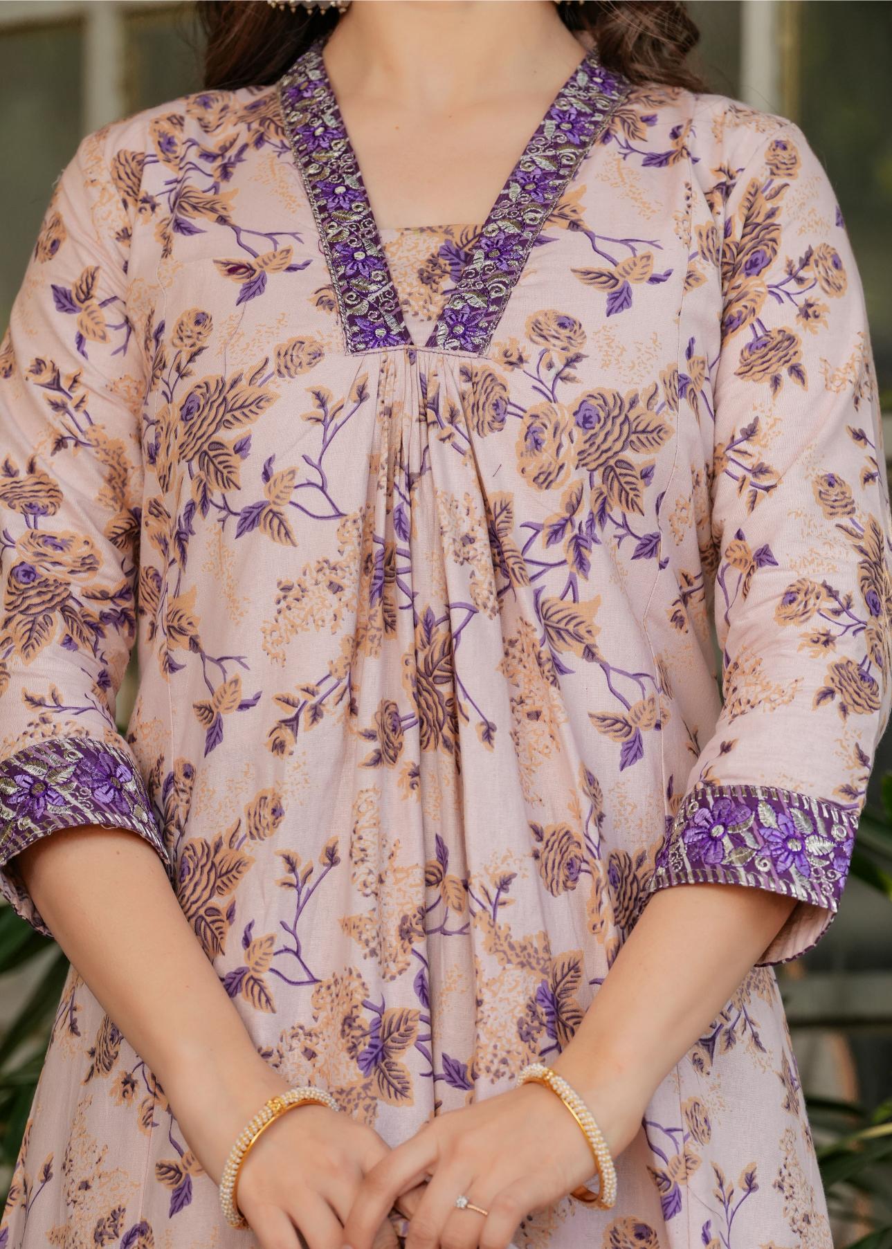 The52 Women's Printed Pure Cotton Fabric Straight Kurta, Pant and Dupatta Set - Distacart