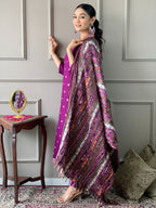 Teeya Creation Dark Wine Color Viscose Chanderi Embroidery Work Fully Stitched Kurti Set - Distacart
