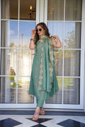 The52 Women Viscose Zari Chanderi Fabric Straight Kurta, Pant and Dupatta Set - Distacart
