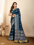 Blue Soft Silk Woven Meenakari Designer Saree - Vedanti
