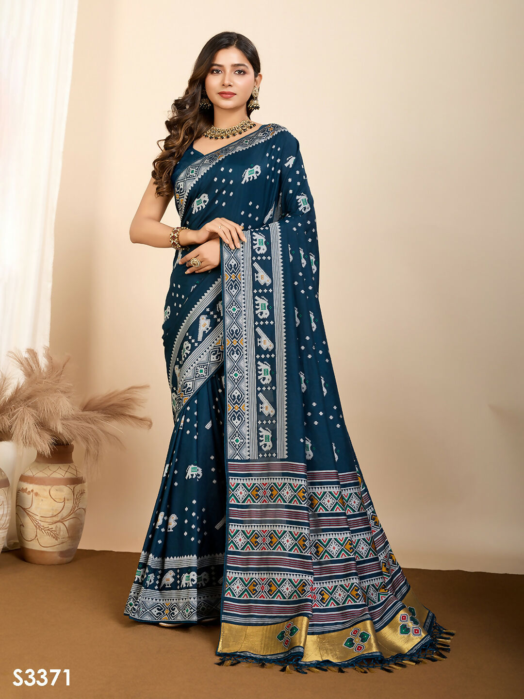 Blue Soft Silk Woven Meenakari Designer Saree - Vedanti