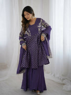 Teeya Creation Lavender Color Embroidery Work Wedding Wear Salwar Suit - Distacart