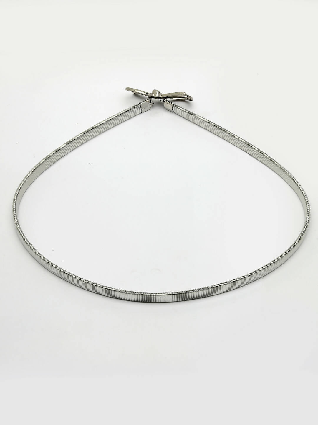 NVR Women Circular Silver Plated Stretchable Metal Belt