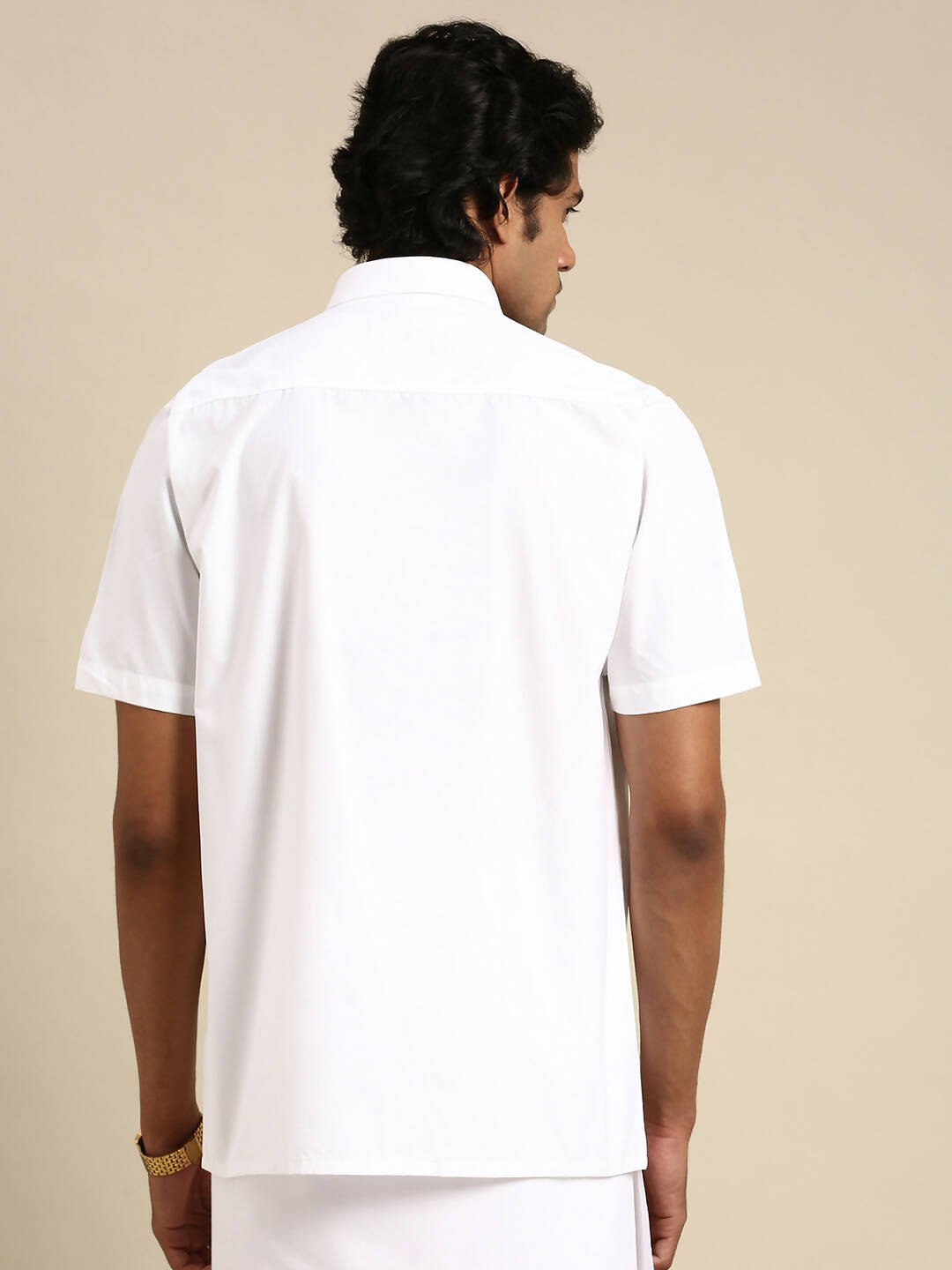 Ramraj Cotton Mens Half Sleeve White Shirt Plus Size - Pure Cotton