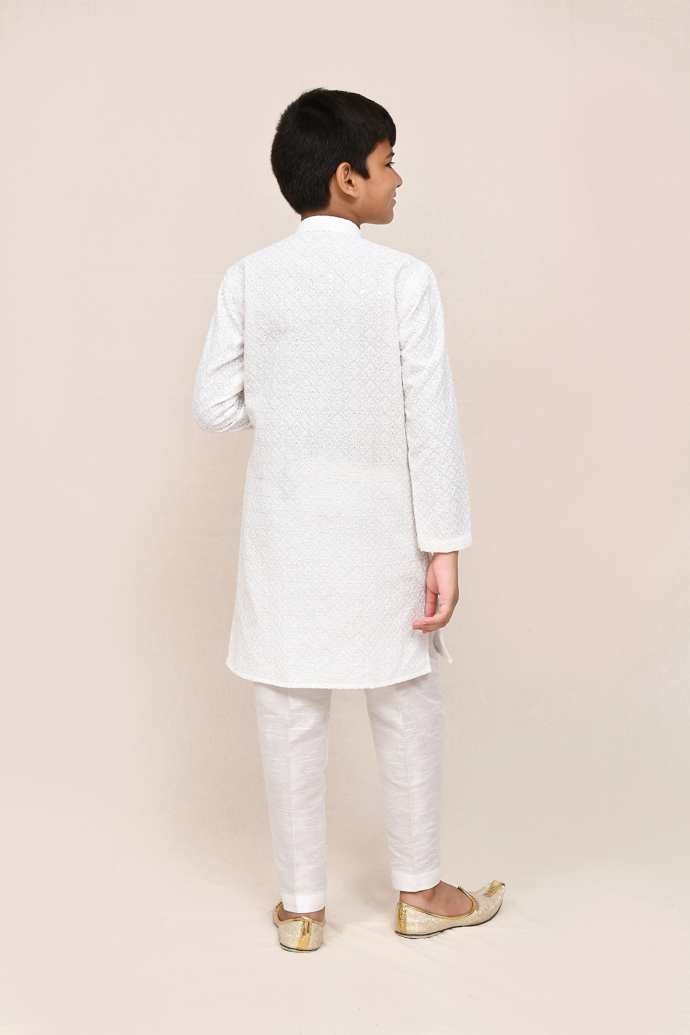 Joban Fashion Pure Linen White Kurta With Straight Fit Pant