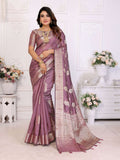 Aastha Fashion Purple Soft Organza Silk Weaving Saree - Distacart