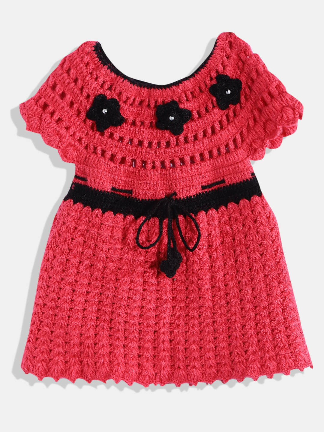 ChutPut Hand knitted Crochet Wool Queen Dress - Pink