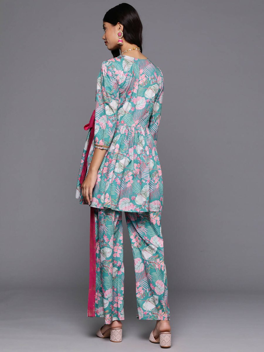 Ahalyaa Women's Traditional Wear Co-ods - Green - Distacart