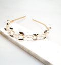 Bling Accessories Rhine Stone Glass Crystal Hair Band with Swarovski Glass Pearls - Distacart