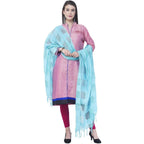 A R SILK Firozi Color Window square Cotton Dupattas and Chunnis