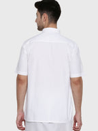 Ramraj Cotton Mens Half Sleeve Formal Poly Cotton White Shirt