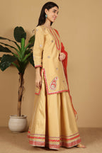Joban Fashion Beige Taffeta Lehenga Set