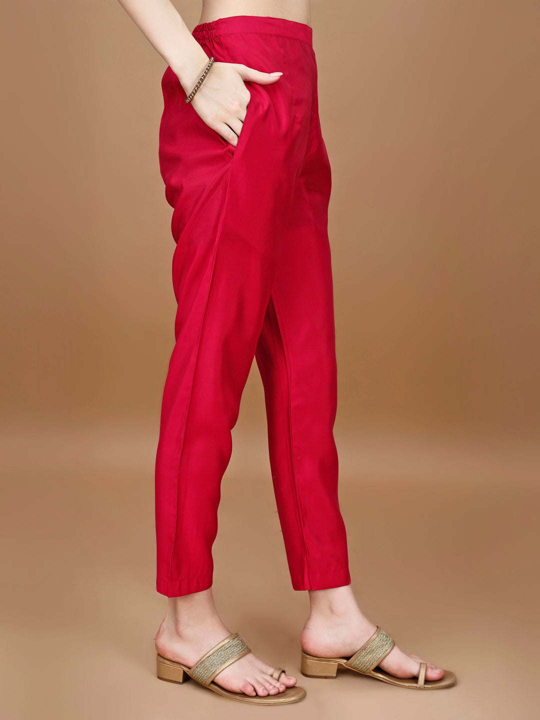 Hand Embroidered Kurta With Pant & Banarasi Dupatta Premium, Multicolor - Hiral Fashion