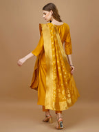 Hand Embroidered Kurta With Pant & Banarasi Dupatta Premium, Multicolor - Hiral Fashion