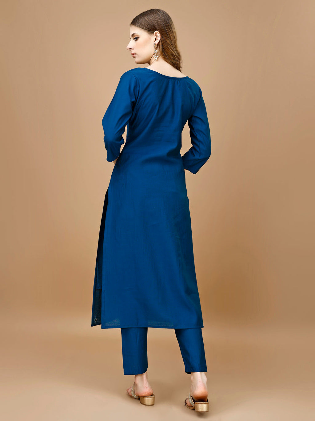 Hand Embroidered Kurta With Pant & Banarasi Dupatta Premium, Multicolor - Hiral Fashion