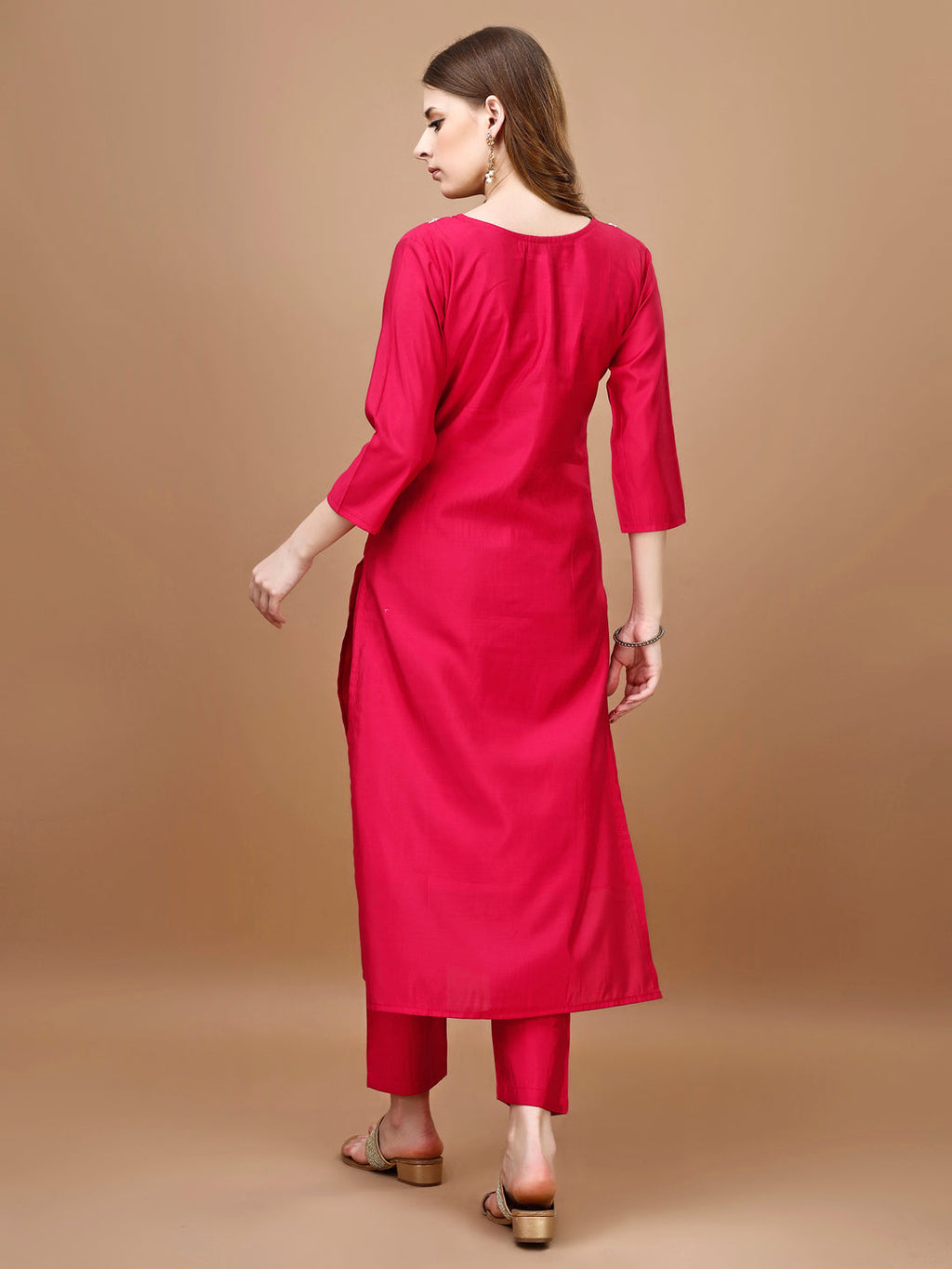 Hand Embroidered Kurta With Pant & Banarasi Dupatta Premium, Multicolor - Hiral Fashion