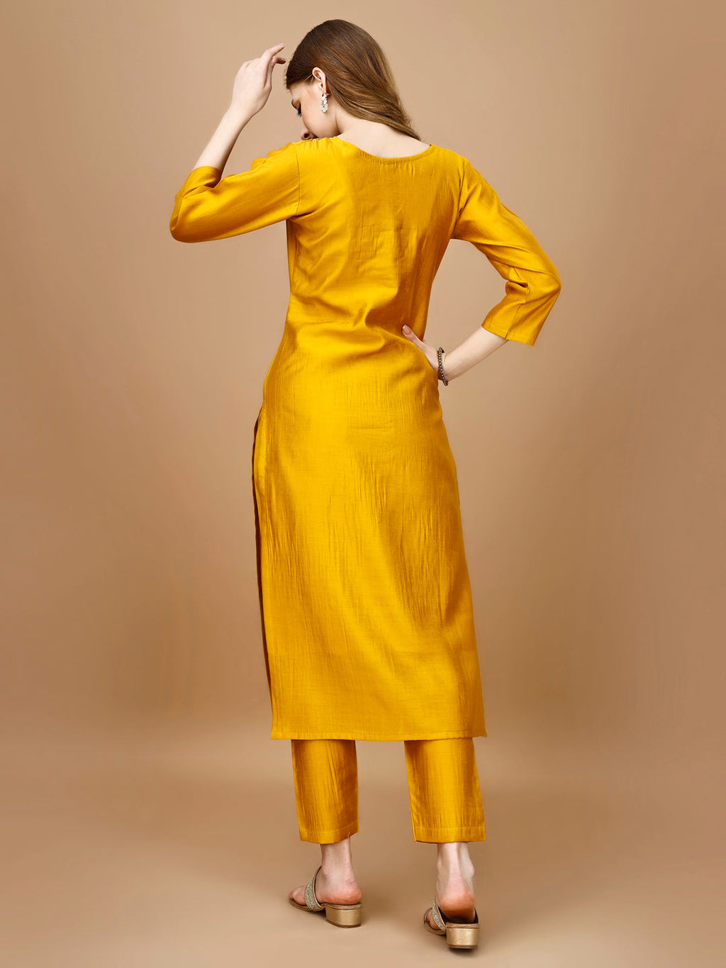 Hand Embroidered Kurta With Pant & Banarasi Dupatta Premium, Multicolor - Hiral Fashion - Distacart