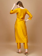 Hand Embroidered Kurta With Pant & Banarasi Dupatta Premium, Multicolor - Hiral Fashion - Distacart