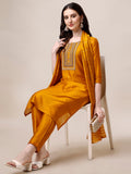 Hand Embroidered Kurta With Pant And Dupatta Set, Multicolor - Hiral Fashion - Distacart