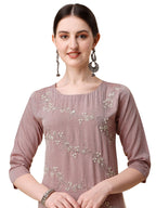 Embroidered Kurta With Moti Embellished Pant And Dupatta Set, Multicolor - Hiral Fashion