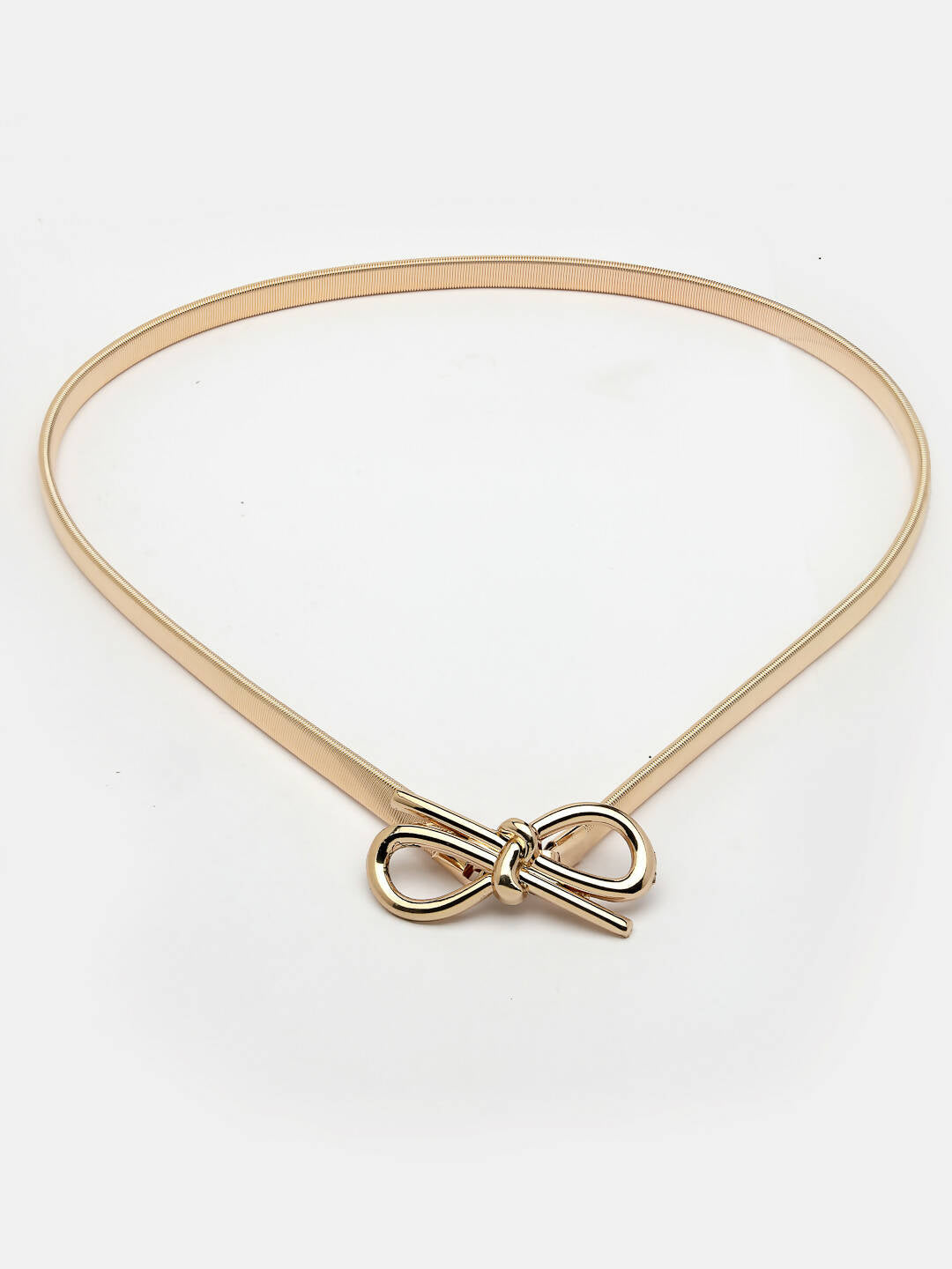 NVR Women Circular Gold-Polished Stretchable Metal Belt