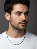 NVR Men's Handcrafted Multicolour Rhodium Plated Chain - Distacart